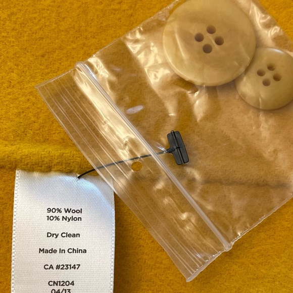 NWOT Talbots Sunflower Yellow Wool Coat Size 18W - Picture 8 of 8